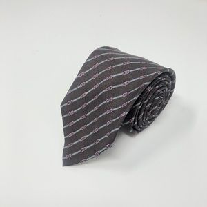 Christian Dior Black & Pink Accented Silk Tie